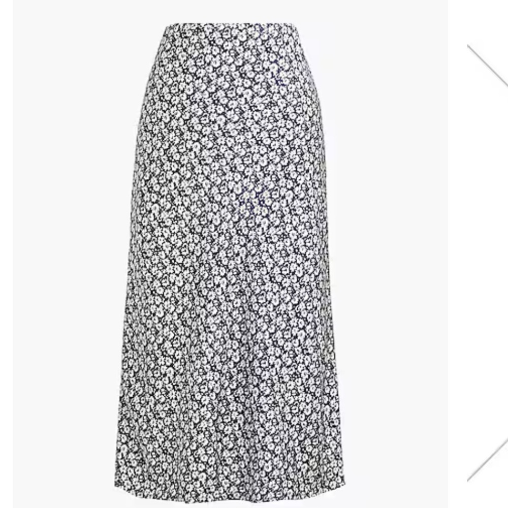 NWT J. Crew Navy and Cream Floral Pencil Skirt XXS